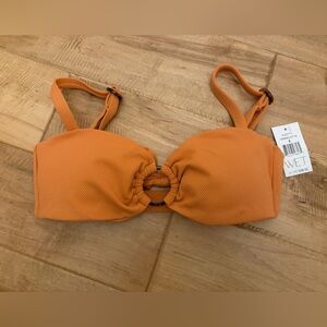 WET Terracotta Orange Bikini Bandeau Top Size Small NWT Tie Back Swim Top